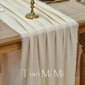 2-10Meters Pure Cotton Table Runner Retro Burr Texture Gauze Cloth Dining  Vintage Wedding Party Christmas Linen Decoration